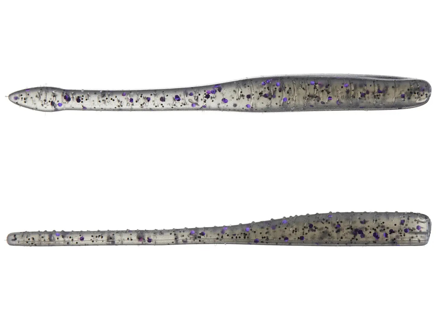 Great Lakes Finesse 4" Drop Worm - Smoke Clear Purple Flk 8pk - Lucky Lure Tackle