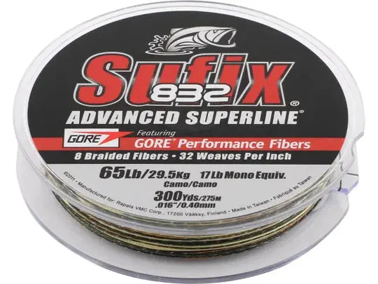 Sufix 832 Braid - Camo 10lb 150yds - Lucky Lure Tackle