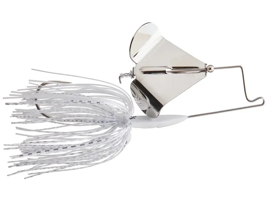 Buckeye Lures Buzzerk Single Bladed Buzzbait 1/2 oz White W/ Nickel Blade - Lucky Lure Tackle