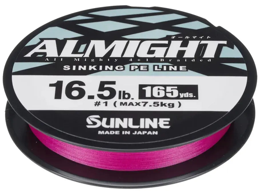 Sunline Almight Sinking Braid 18.5 lb 600 yds - Pink - Lucky Lure Tackle