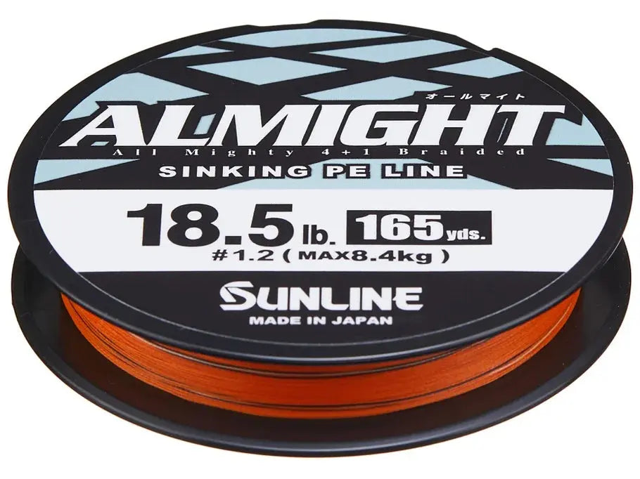 Sunline Almight Sinking Braid 7lb 165yds - Orange - Lucky Lure Tackle