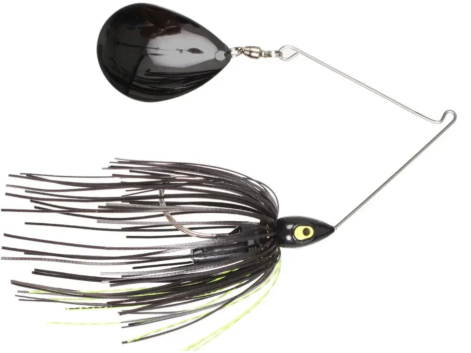 War Eagle Night Time Spinnerbait 1/2oz - Black Colorado Black Chartreuse - Lucky Lure Tackle