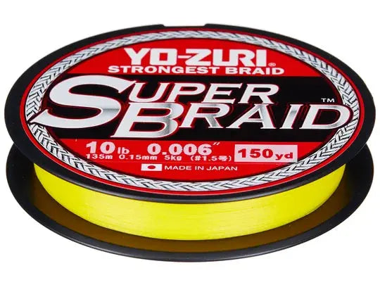 Yo-Zuri Super Braid 150yd 15 lb - Hi-Vis Yellow - Lucky Lure Tackle