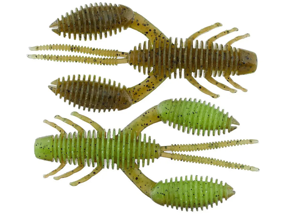 Geecrack Bellows Craw 3.5" - Green Pumpkin Chartreuse 6pk - Lucky Lure Tackle
