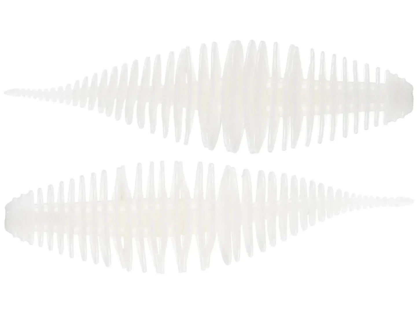 Geecrack Bellows Shad 3.8" - White - 5pk - Lucky Lure Tackle