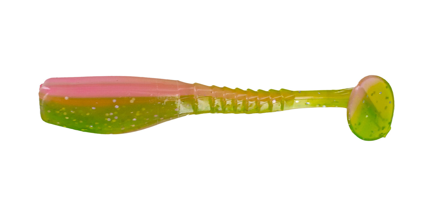 Big Bite Swimming Crappie Minnr 2" - Electric Chicken Glo 10pk