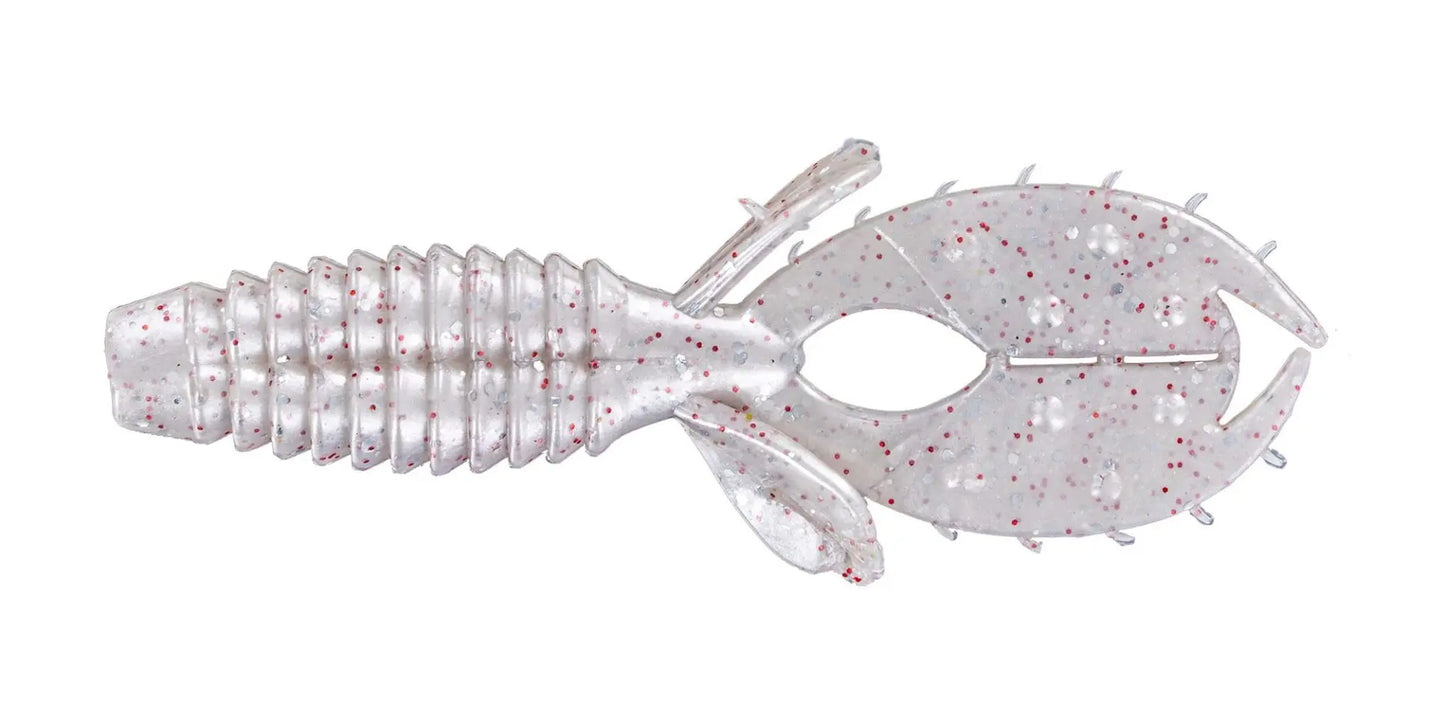 Big Bite 3" YoMama - Pearl Silver Red Flake 10pk - Lucky Lure Tackle