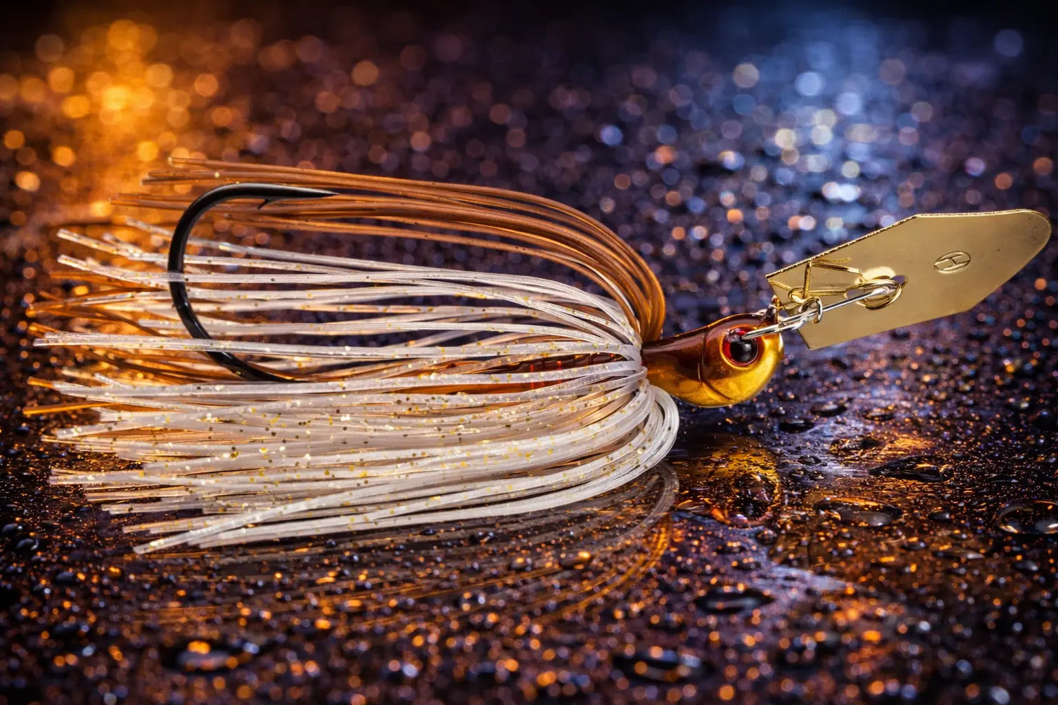Hag's Hurricane Bladed Jig 1/2 oz - Golden Shiner - Lucky Lure Tackle 