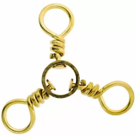 Eagle Claw 3-Way Swivel Sz 2 - Brass  3pk