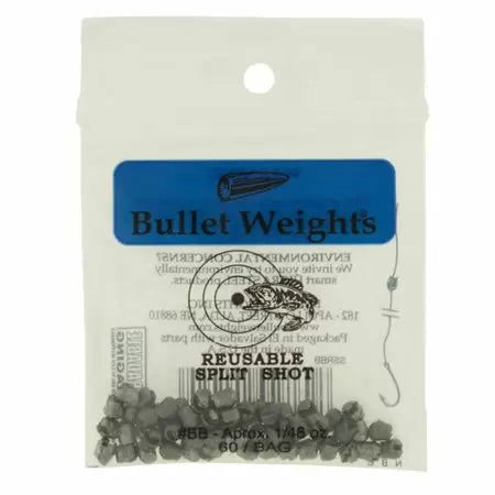 Bullet Weights Reusable Split Shot #BB - 60pc