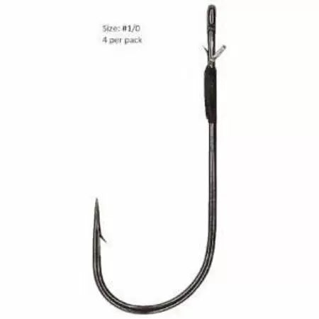 Hayabusa FPP Straight Shank Worm Hook 1/0, Black Nickel - 4pc