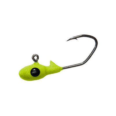 Bobby Garland 1/32oz Overbite Sickle Jigheads 10pk - Mo'Glo Chartreuse