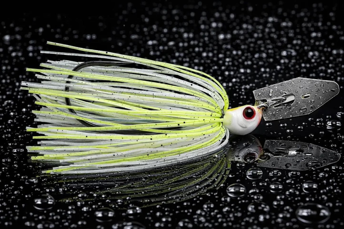 Hag's Hurricane Bladed Jig - 3/8oz White Chartreuse