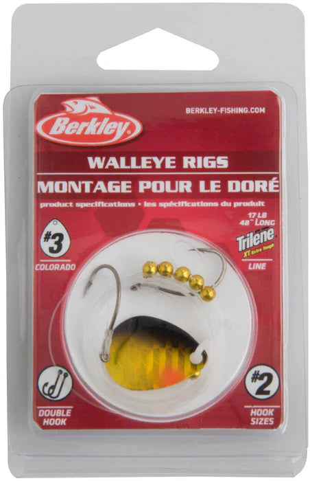 Berkley Walleye Rig Colorado Blade #3 Double Rig - Hammered Gold
