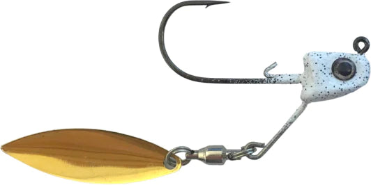 Great Lakes Finesse Sneaky Underspin Jighead 3/16oz - White Shad Gold