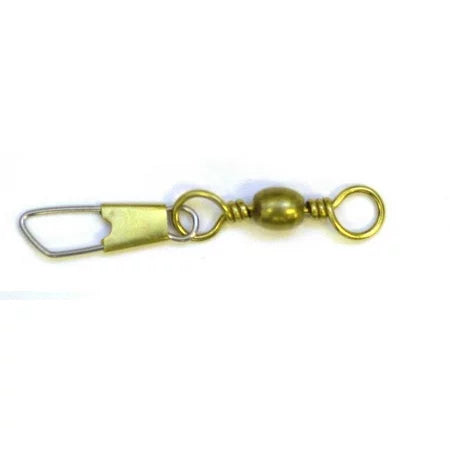 Eagle Claw Barrel Swivel w/ Safety Snap Sz 3 - Brass  12pk