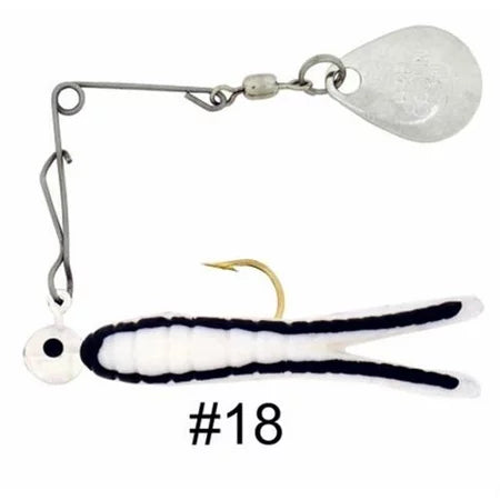 H&H Cajun Spin 1/4 oz - White/Black Stripe