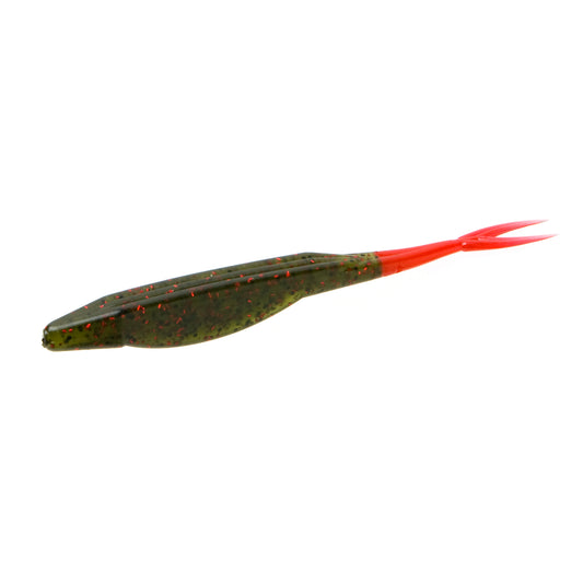 Zoom Super Fluke 5'' - Avocado/Red 10pk