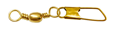 Eagle Claw Barrel Swivel w/ Safety Snap Sz 3 - Brass  4pk