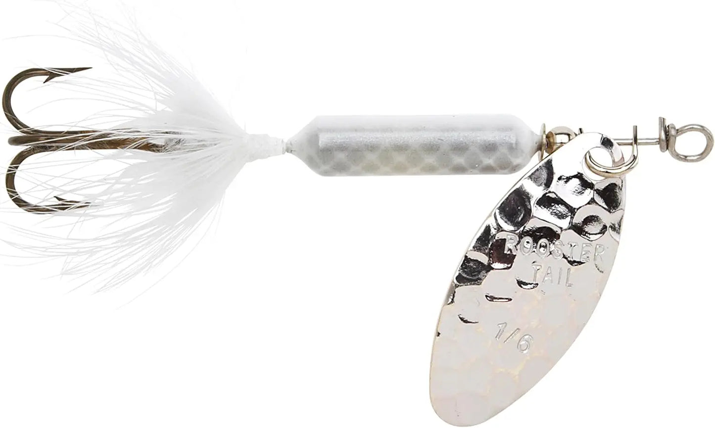 Yakima Rooster Tail 1/16 White Silver Blade - Lucky Lure Tackle