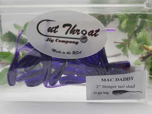 Cut Throat Crappie Crusher 2" Stinger Tail Shad - MAC DADDY 20pk