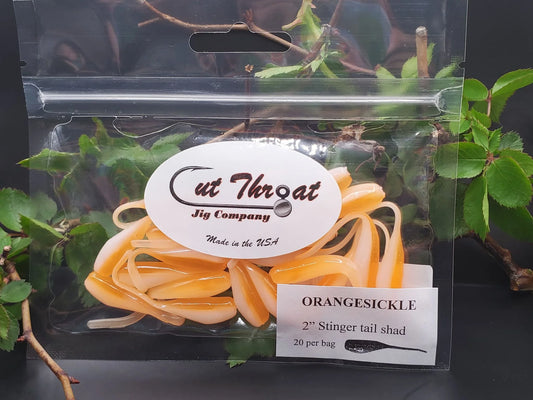 Cut Throat Crappie Crusher 2" Stinger Tail Shad - ORANGESICKLE 20pk