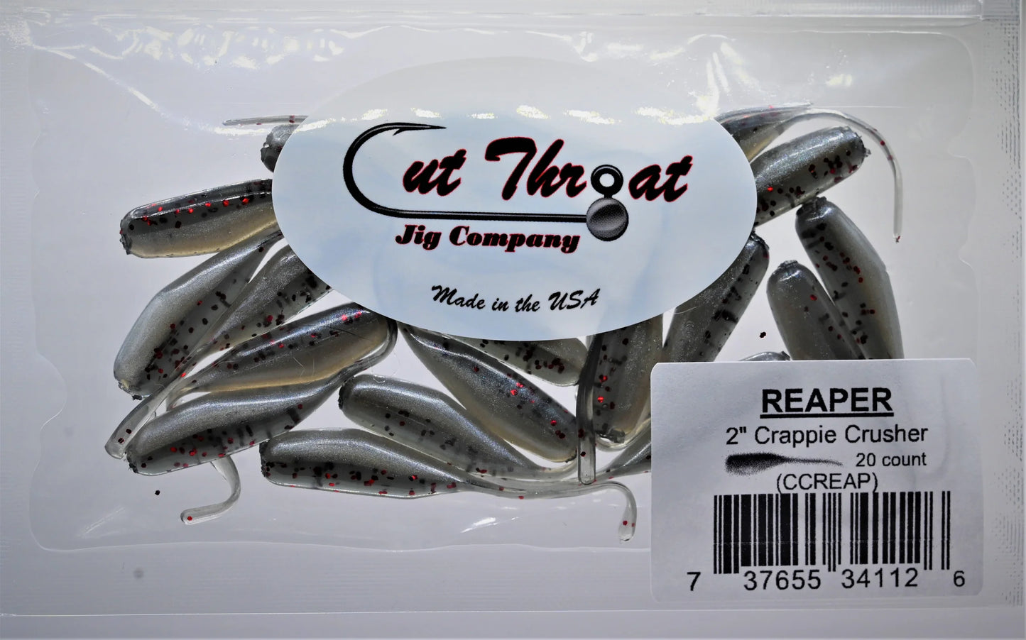 Cut Throat Crappie Crusher 2" Stinger Tail Shad - REAPER 20pk