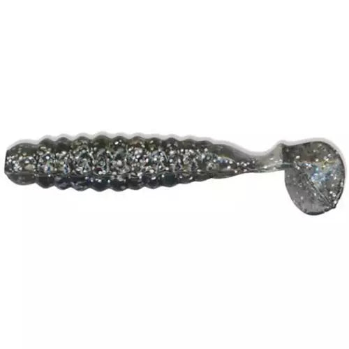 Charlie Brewers 1.5" Crappie/Panfish Slider Grubs 18/pk - Smoke Glitter