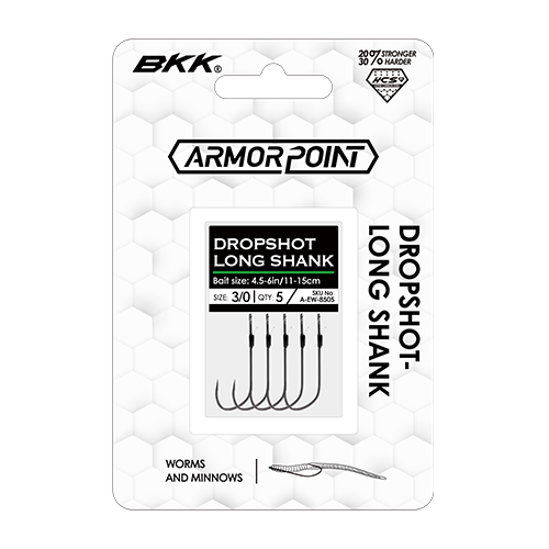 BKK Armor Point Dropshot Long Shank Hook 2/0 - 5pk