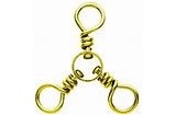 Eagle Claw 3-Way Swivel Sz 2 - Brass  12pk