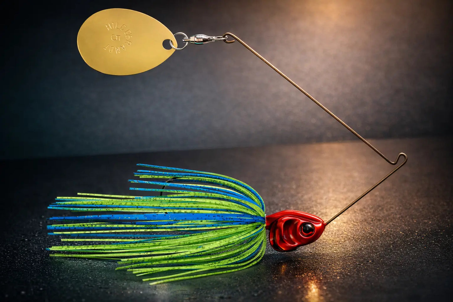 Booyah Covert Single Colorado Spinnerbait 1/2oz - Blue Chart/RD #5 Gold
