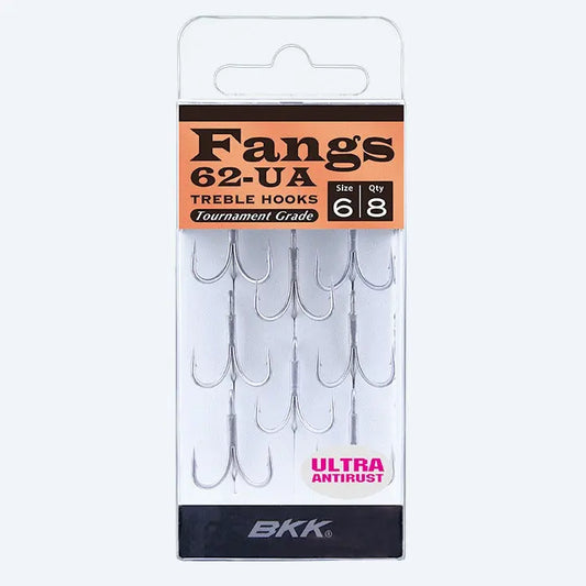 BKK FANGS 62 UA Treble Hooks #1 - 6pk - Lucky Lure Tackle