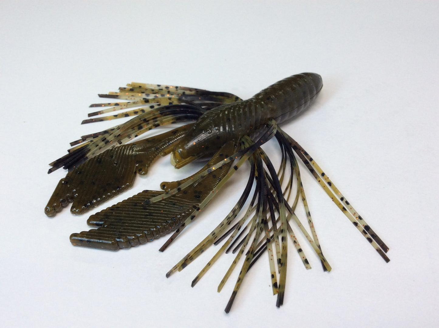 Tightlines UV Whisker DB Hybrid Rattl'N Rig 4" - UV Green Pumpkin w/ Black Green  4pk