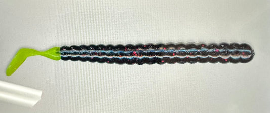Charlie Brewers 4'' Bass Grub/ Blk Red Flake/ Chart Tail. 10pk