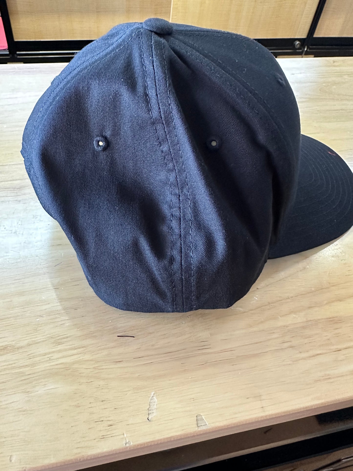 Lucky Lure Hat - Leather Patch Black Cap Closed Back