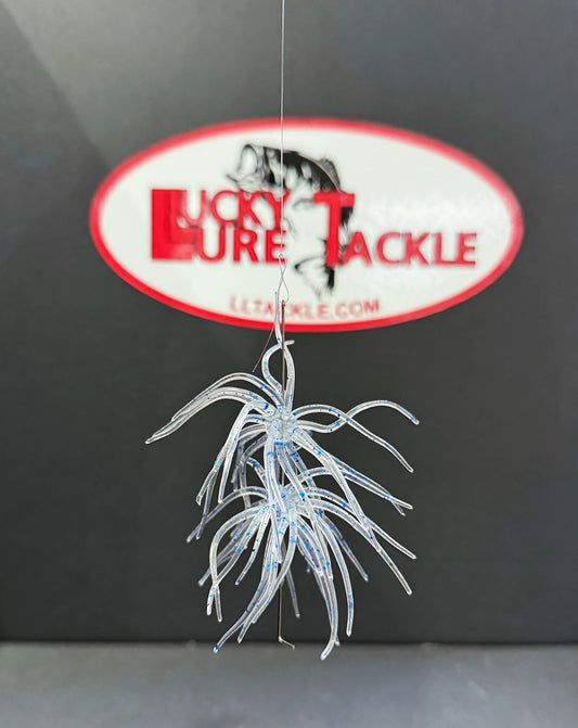 Hags's Prickly Pear Mesquite Magic Soft Plastic lure featuring wispy tentacles and compact finesse profile for pressured bass and finicky fish 