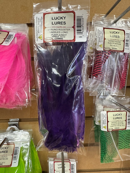 Wapsi Strung Rooster Saddles Long- Purple Long