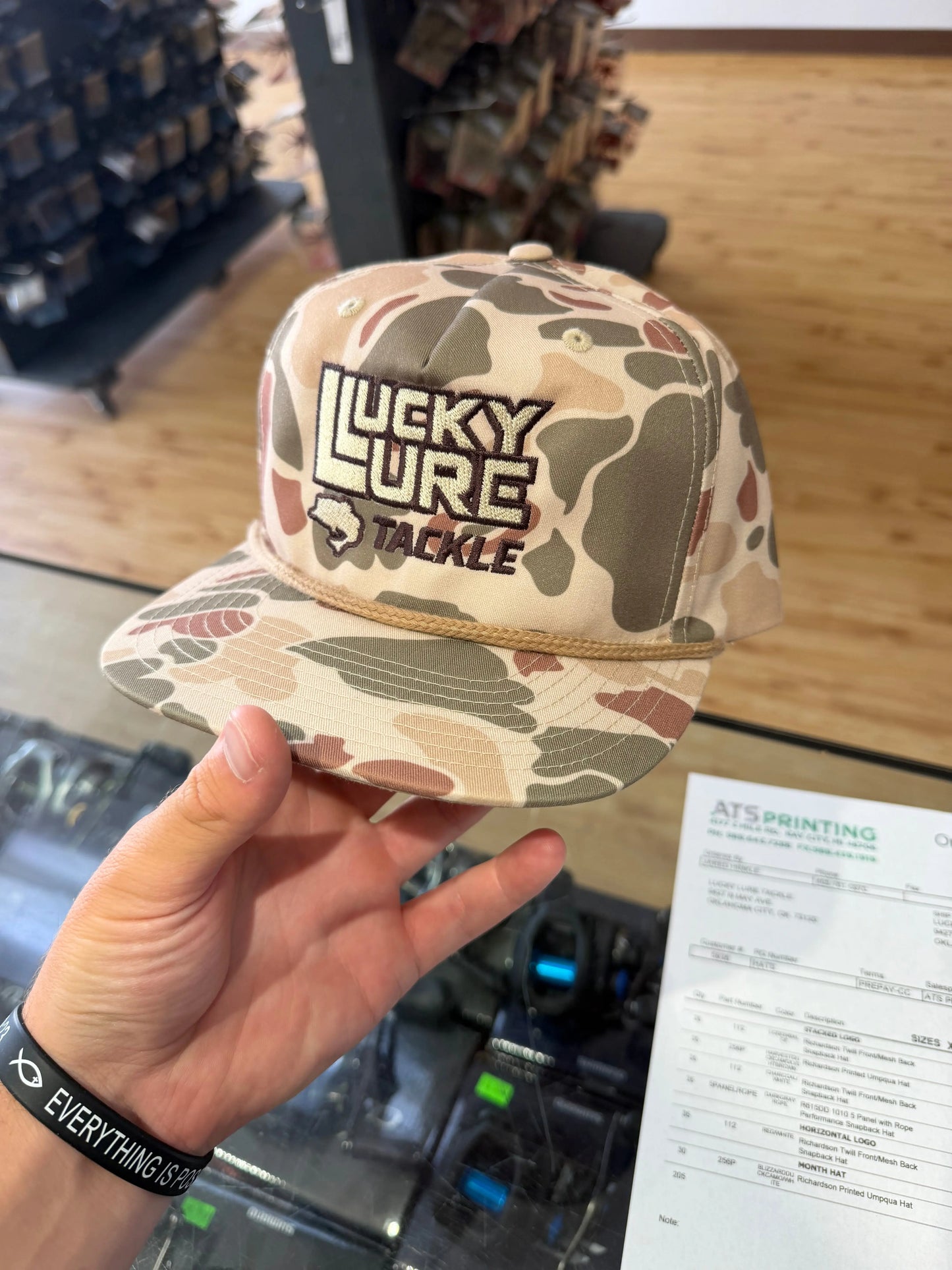 Lucky Lure Tackle Captains Hat - Light Sand Camo