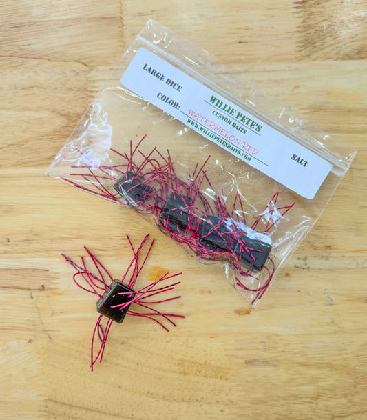 Willie Pete's Crazy Dice 3/4” (5 pack) - Watermelon Red (SALT)