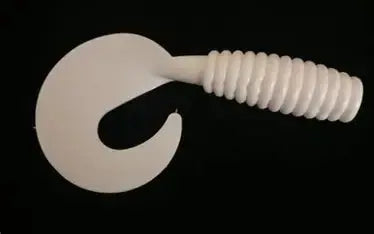 Big Bite Curl Tail Grub 2" - White 10pk - Lucky Lure Tackle