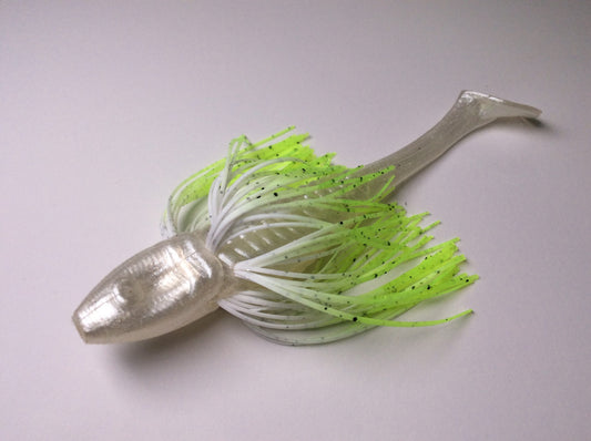 Tightlines UV Sow Belly Rattling 5" - Pearl w/ Chart Tip  4pk