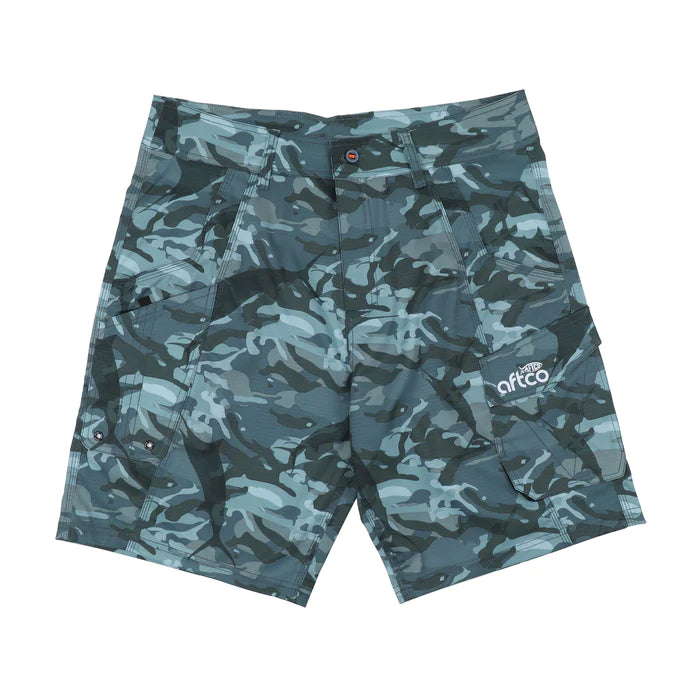 AFTCO Tactical Fishing Short Mens 38 Blue Camo