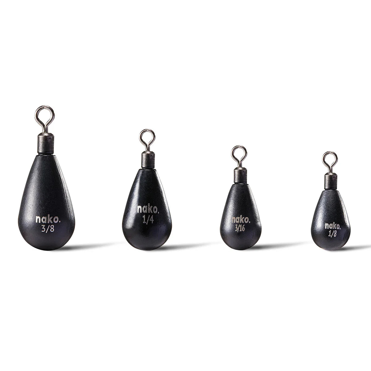 Nako 1/4oz Tungsten Tear Free Rig Drop Shot Weights - Black  10pk