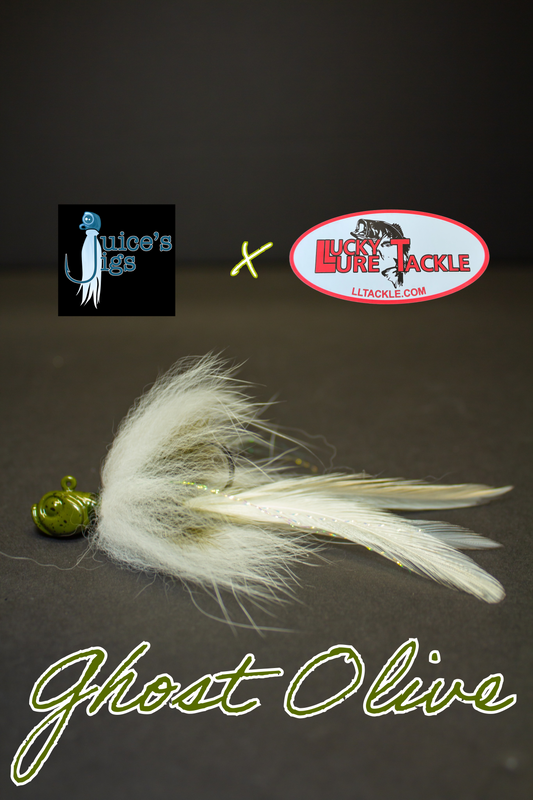 Juice's Hairmiki Jig 3/16oz Full Body - Dirty Head - Ghost Olive