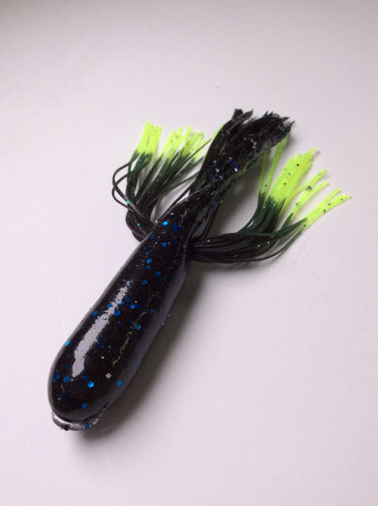 Tightlines UV Whisker Tube Rig 4" - UV Blue Black w/ Chart Tip  4pk