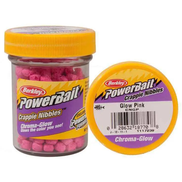 Berkley Powerbait Chroma-Glow Crappie Nibbles 1.1oz - Glow Pink Berkley