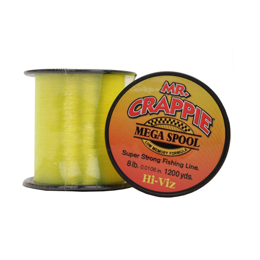 Mr.Crappie Mega Spool 8lb 1200yds - Hi Vis Yellow