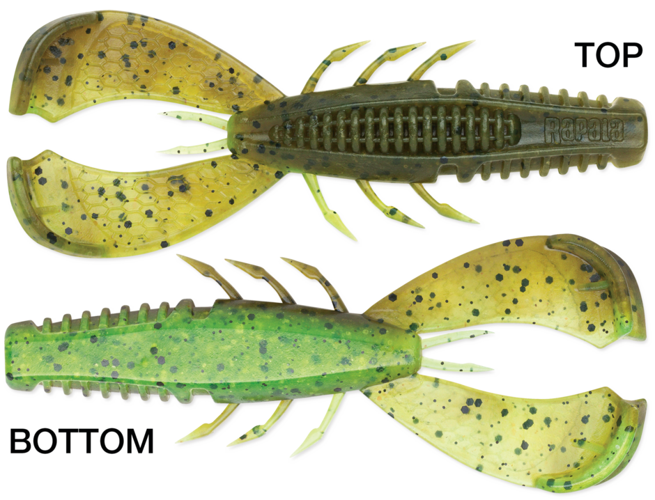 Rapala Crush City Cleanup Craw 3.5" - Green Pumpkin Chartreuse Pepper  7pk