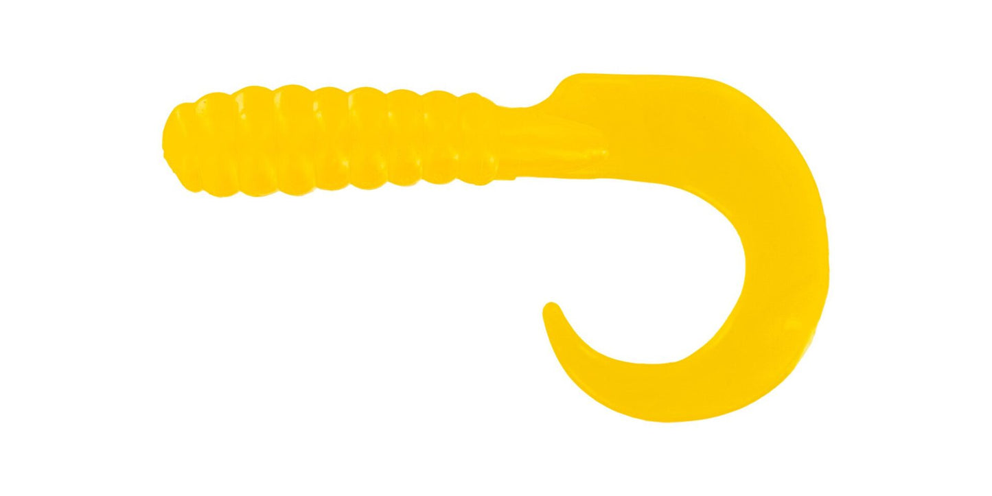 Big Bite Curl Tail Grub 3" - Yellow 10pk