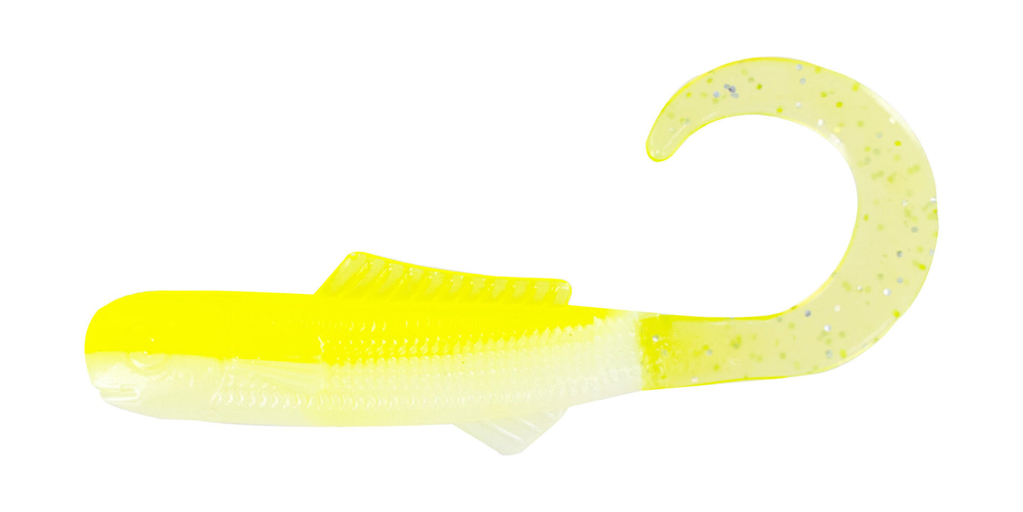 Big Bite Curl Tail Minnow 2.5" - Lemon Meringue 10pk